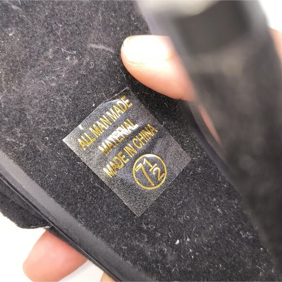 Speed Limit 98 Black Faux Suede Silver Spikes Open Toe Pump Heels 7.5 - Picture 14 of 16